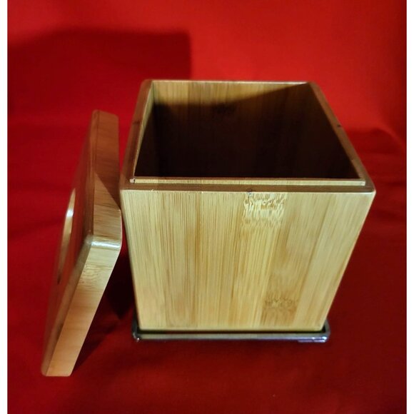 LYNK Bamboo Tissue Box Holder with Metal Base - Picture 4 of 8